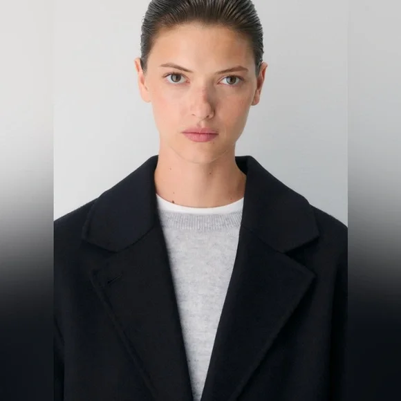 NWT Aritzia The Only Double-Faced Coat - Luxe (Re)Wool - Dark Night Navy Size XS - Picture 4 of 12